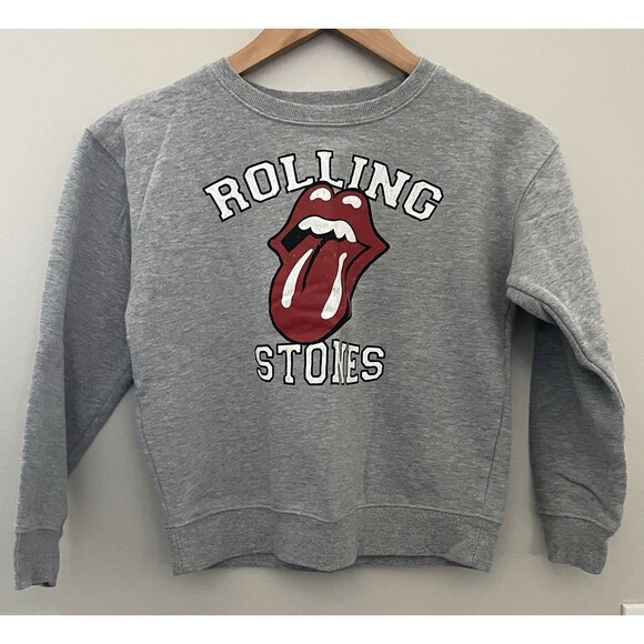 Rolling Stones Girls Medium Gray Crewneck Sweatshirt Band - Picture 1 of 8